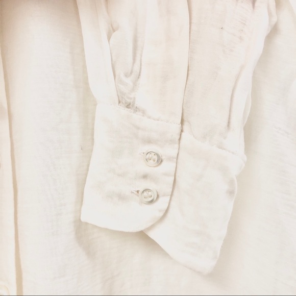 CHLOÉ Silk & Cotton Sheer Ruffle Button Up Blouse - Picture 9 of 11